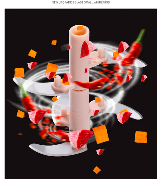 Cortador y batidor manual de alimentos